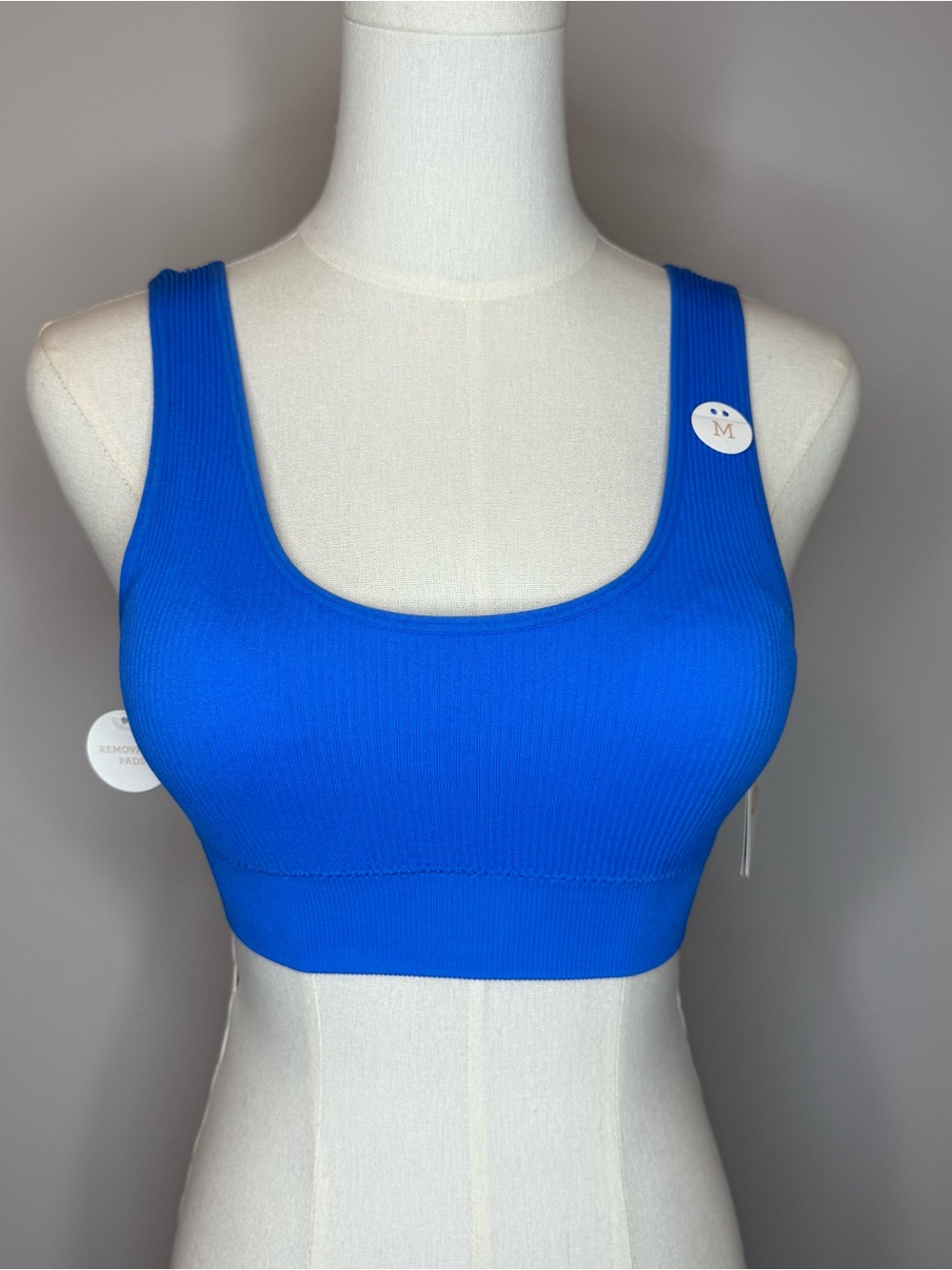 GB girls Ribbed Scoop Sports Bra - Bright Blue